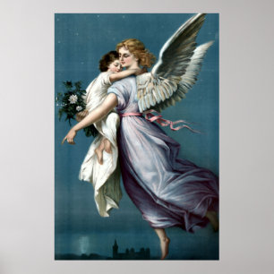 Vintage Guardian Angel med underordnad Poster