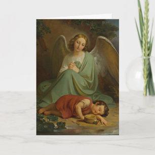 Vintage Guardian Angel Religiösa Child Scripture Kort