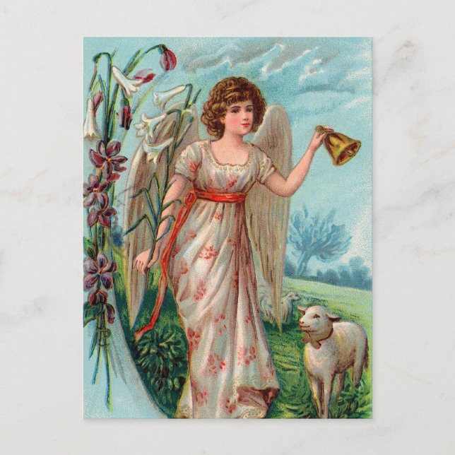 Vintage Guardian Angel-vykort Vykort (Framsida)