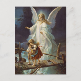 Vintage Guardian Angel-vykort Vykort