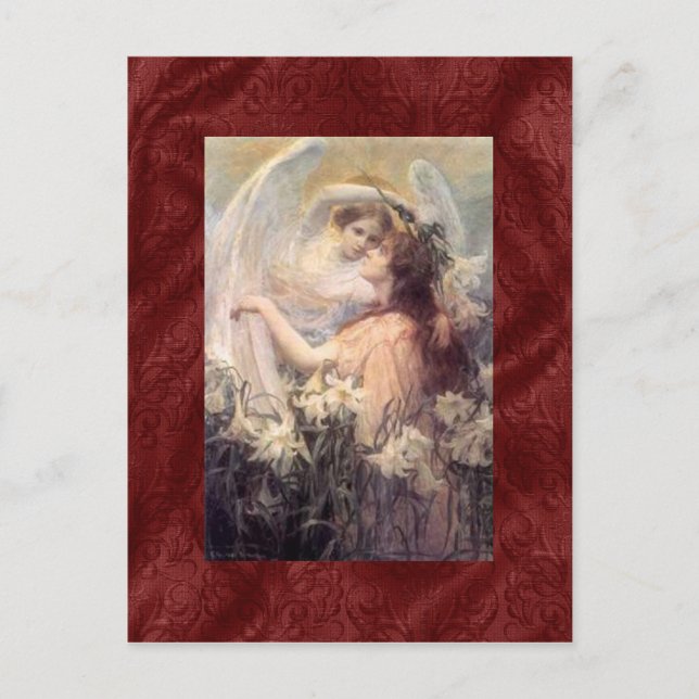 Vintage Guardian Angel-vykort Vykort (Framsida)