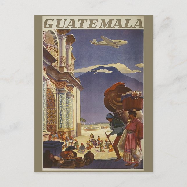 Vintage Guatemala Retro Travel Vykort (Framsida)