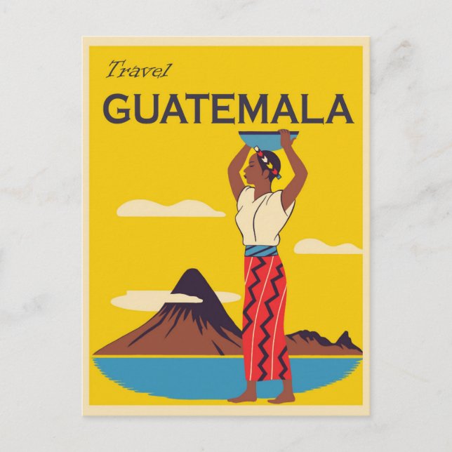 Vintage Guatemala Travel Poster Vykort (Framsida)