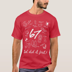 Vintage Gud Gjorde Det Först 67 Sex Sju Meme Krist T Shirt