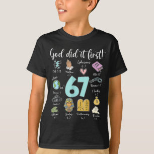 Vintage Gud Gjorde Det Först 67 Sex Sju Meme Krist T Shirt