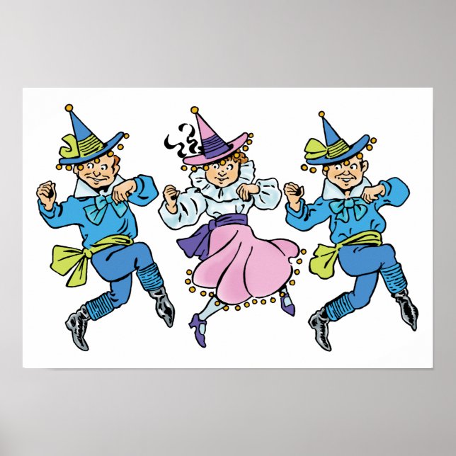 Vintage gud till Oz, Cute Dancing Munchkins! Poster (Framsidan)