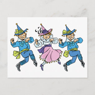 Vintage gud till Oz, Cute Dancing Munchkins! Vykort