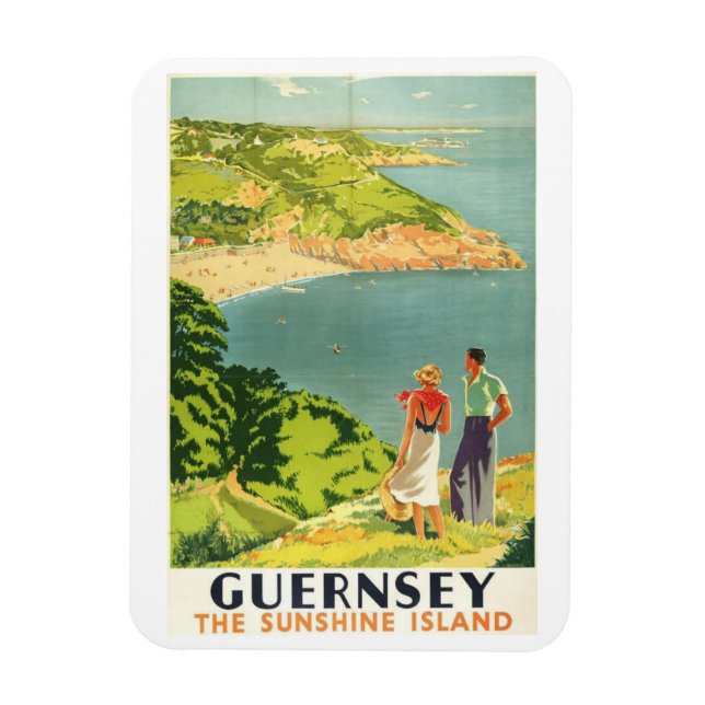 Vintage Guernsey Travel Poster Magnet (Vertikal)