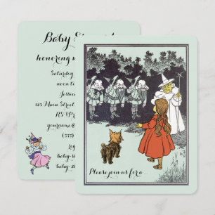 Vintage Guide för Oz Dorothy Munchkins Baby Shower Inbjudningar