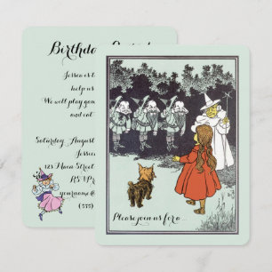 Vintage-guide till Oz Dorothy Munchkins Birthday Inbjudningar