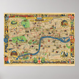 Vintage Guide to London Poster