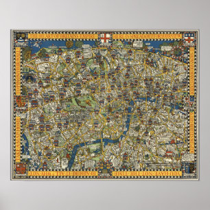 Vintage Guide to London Poster