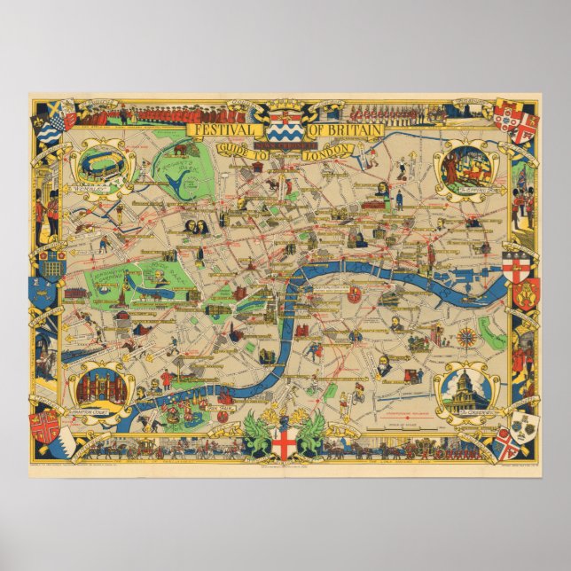 Vintage Guide to London Poster (Framsidan)