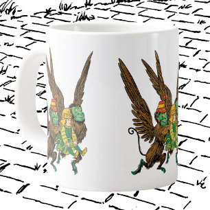 Vintage-guiden för Oz, Dorothy, Onvil Flies Monkey Jumbo Mugg