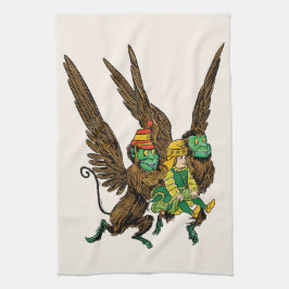 Vintage-guiden för Oz, Dorothy, Onvil Flies Monkey Kökshandduk