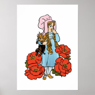 Vintage-guiden för Oz, Dorothy, Red Poppy Flowers Poster