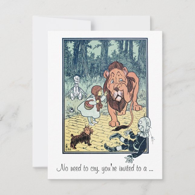 Vintage-guiden för Oz, inbjudan till babybabykläde (Framsida)