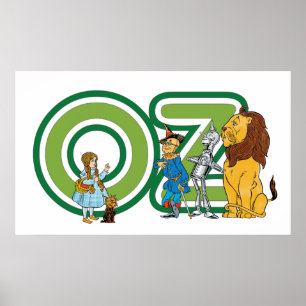 Vintage-guiden för Oz-tecken och Text-Brev Poster
