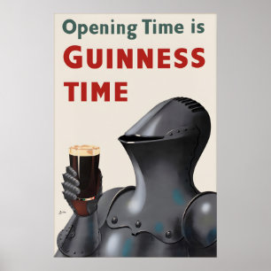 Vintage Guinness Knight Affisch Print, Irländsk Öl