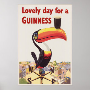Vintage Guinness Toucan Affisch Print, Irländsk Öl