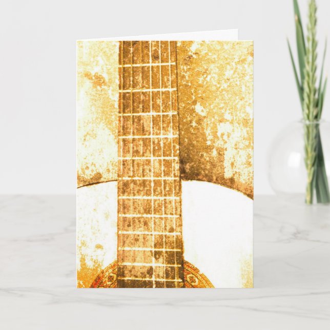 Vintage Guitar Birthday Card Kort (Framsida)