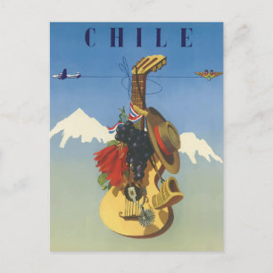 Vintage Guitar Chiles vykort för resor