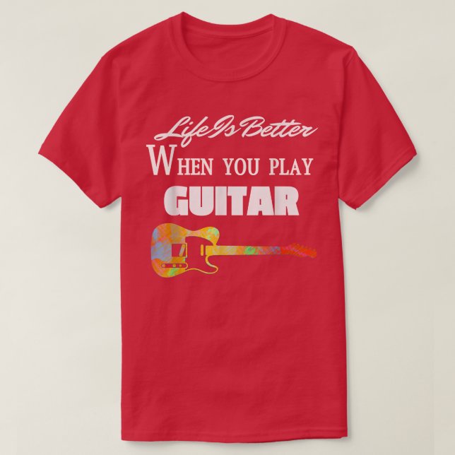 Vintage Guitar Guitarist Älskare Instrument Electr T Shirt (Design framsida)