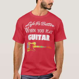 Vintage Guitar Guitarist Älskare Instrument Electr T Shirt