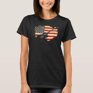 Vintage Guitar Guitarist US American Flagga 32 T Shirt