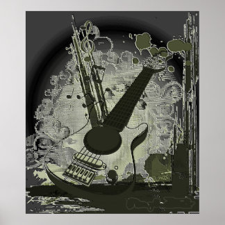 Vintage Guitar Music Poster