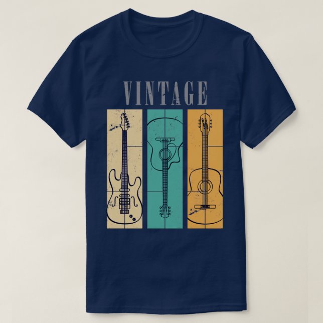 Vintage Guitar T Shirt (Design framsida)