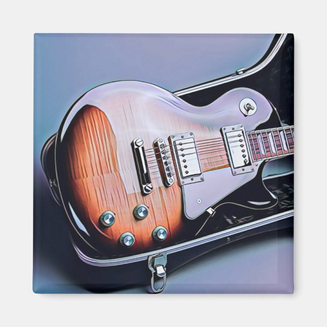 Vintage guitarist födelsedagspresent magnet (Framsidan)