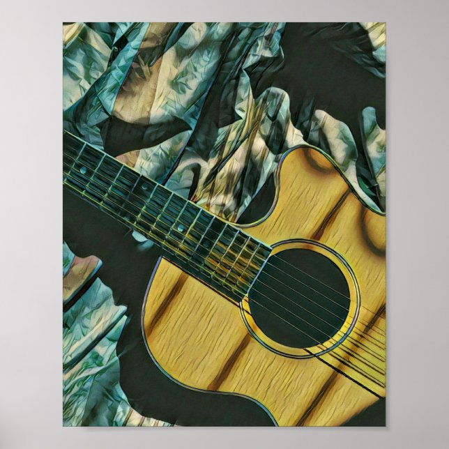 Vintage guitarist födelsedagspresent poster (Framsidan)