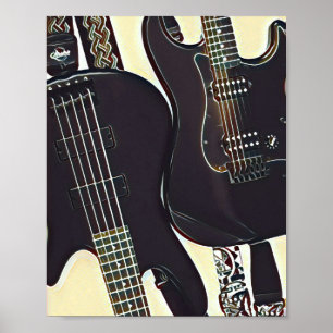 Vintage guitarist födelsedagspresent poster