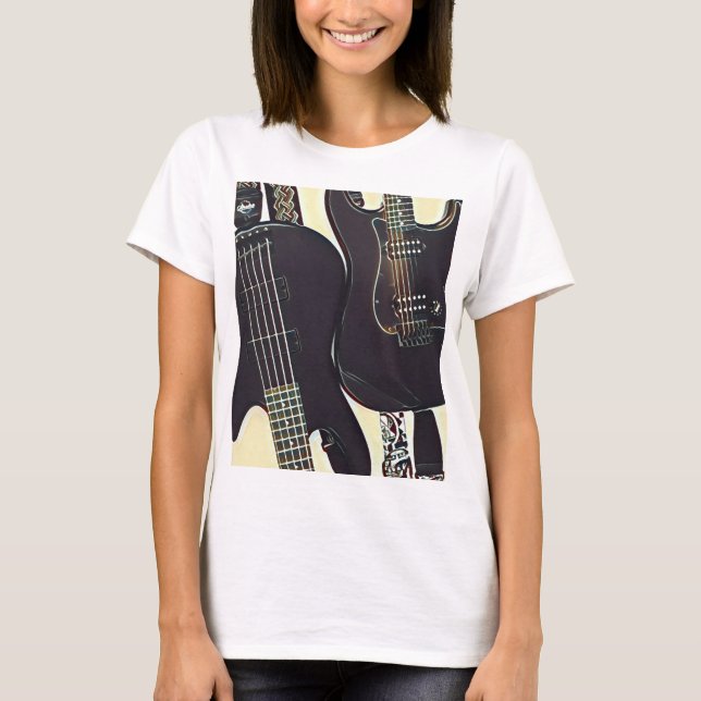 Vintage guitarist födelsedagspresent t shirt (Framsida)