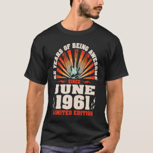 Vintage Guitarist Guitar Born juni 1961 62:a födel T Shirt