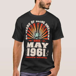 Vintage Guitarist Guitar Born Maj 1961 62:a födels T Shirt