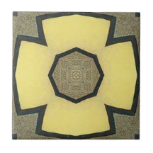 Vintage Gul Geometrisk Symmetrisk Blomma