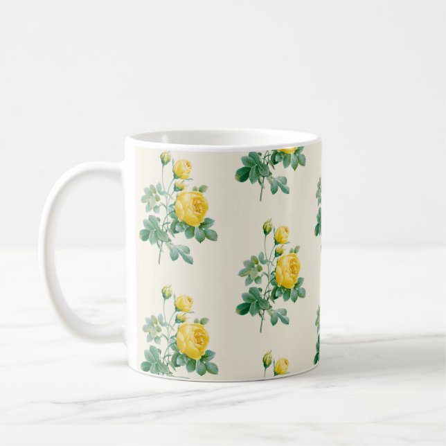 Vintage Gul ros Fine art Kaffemugg (Vänster)