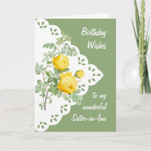 Vintage Gul ros Flower Sister-in-law Kort