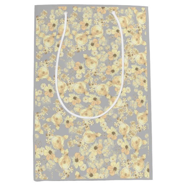 Vintage Gul ros på en mjuk Grått-bakgrund (Framsidan)