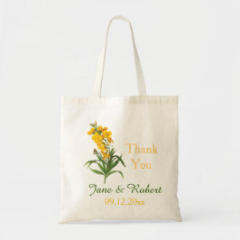 vintage gula blommor bröllopspresent tack tygkasse