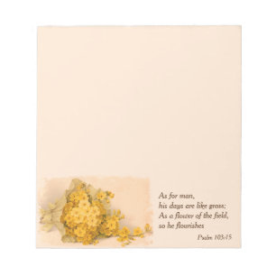 Vintage Gula blommor Christian Anteckningsblock