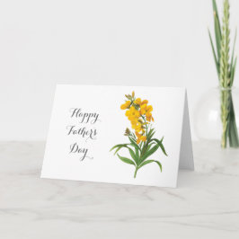 vintage gula blommor lycklig fars dag hälsning kort