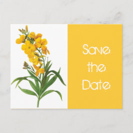 vintage gula blommor spara datum postkort. meddelande vykort