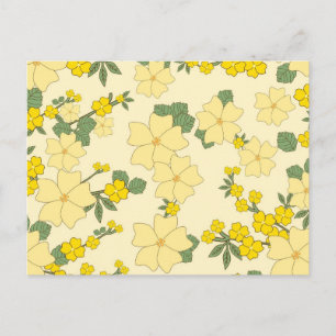 Vintage Gula blommor Vykort
