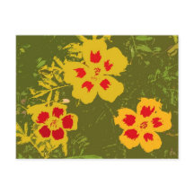 Vintage gula och röda blommor