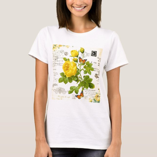 vintage gula rosor t shirt (Framsida)