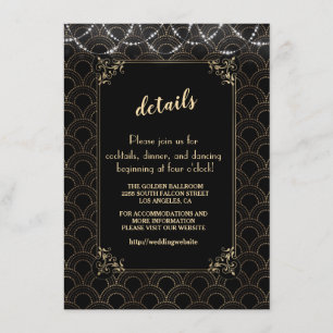 Vintage Guld Art Deco Fleur-de-lis Bröllopsdetalje Inbjudningar