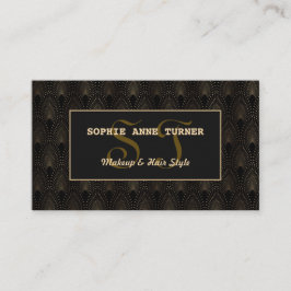 Vintage Guld Art Deco Monogram Makeup Artist Visitkort